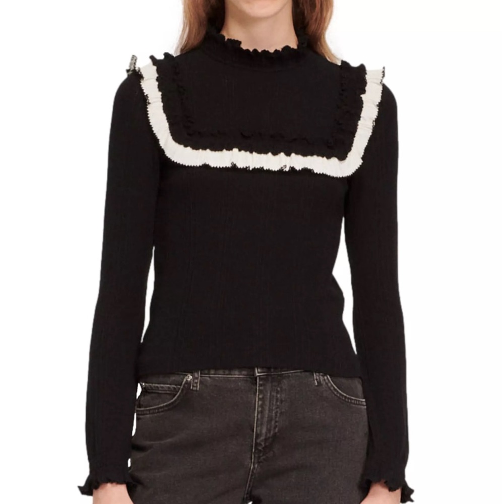 Dumas ruffled sweater from SANDRO